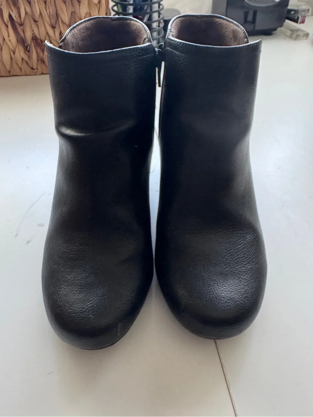 Naturalizer SOUL Women's Black Leather Wedge Ankle Boots